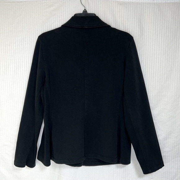 Zenergy by Chico's Black Jersey Knit collared Zip Jacket - Size 2 (Large/12) - Picture 5 of 12